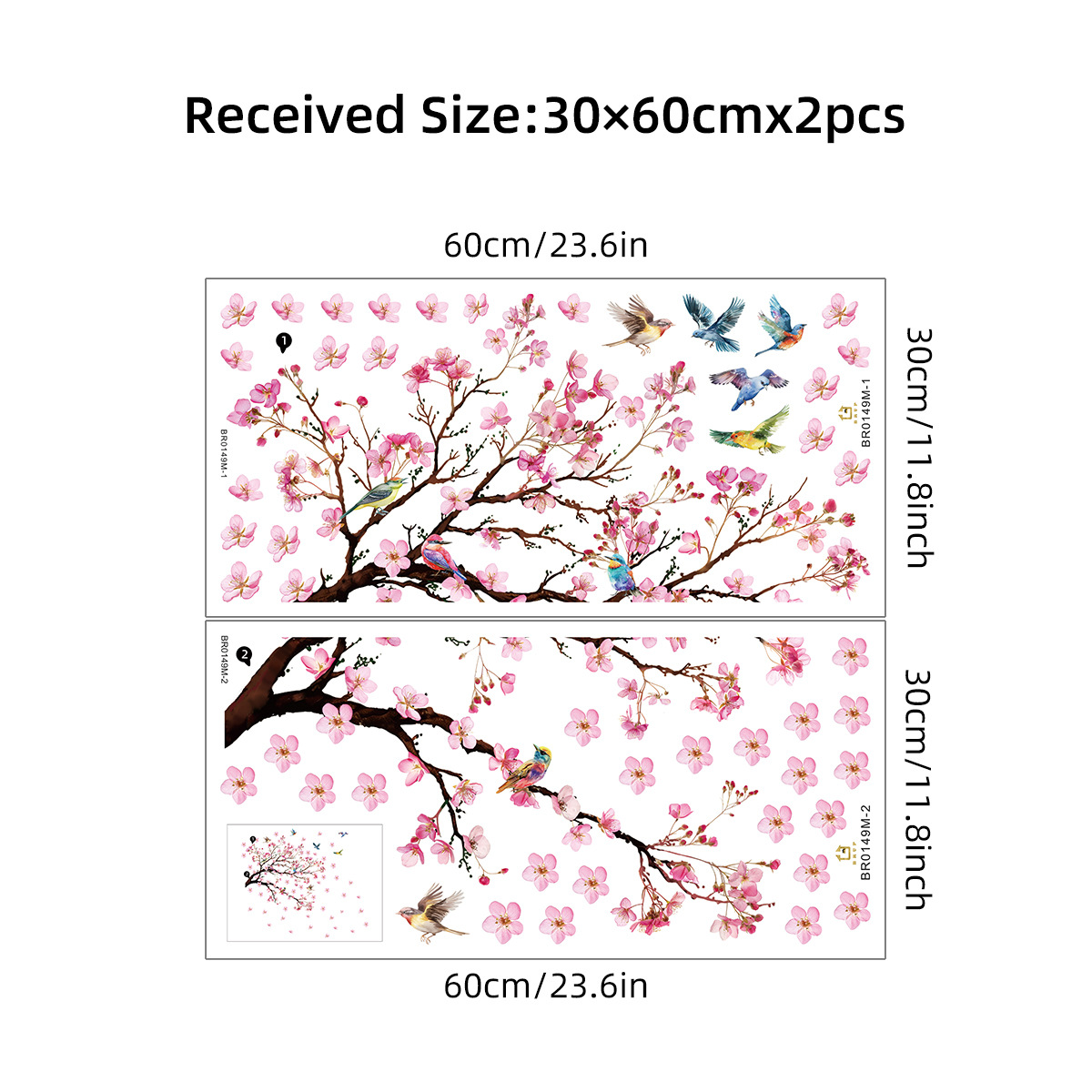 Watercolour Bird Flower Wall S - Baby Girl Nursery Quotes ulasan dan harga