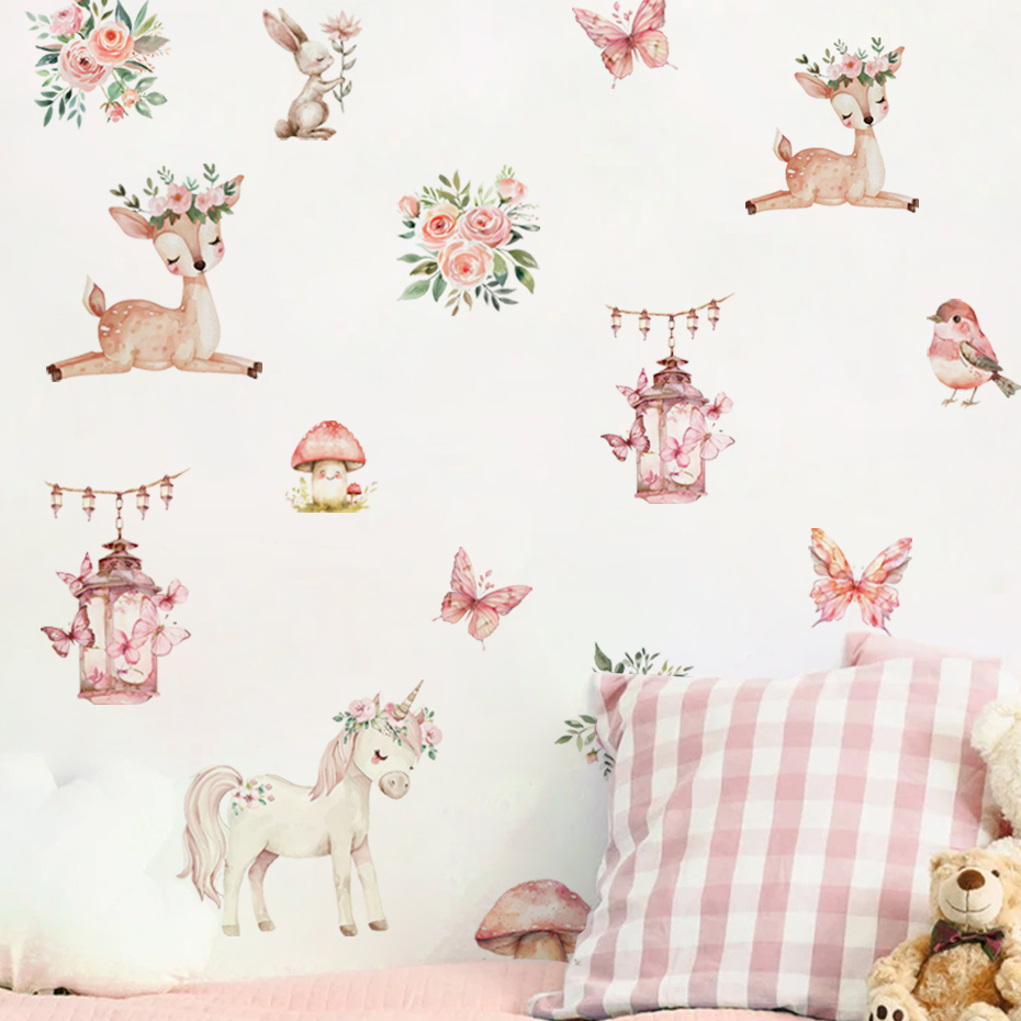 Cartoon Beautiful Deer House W - Baby Girl Nursery Quotes ulasan dan harga