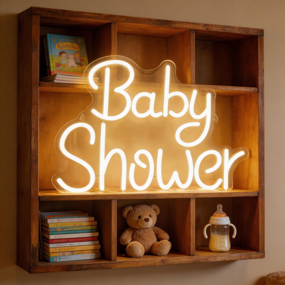 Baby Shower LED Neon Signs USB - Baby Nursery Wall Lights ulasan dan harga
