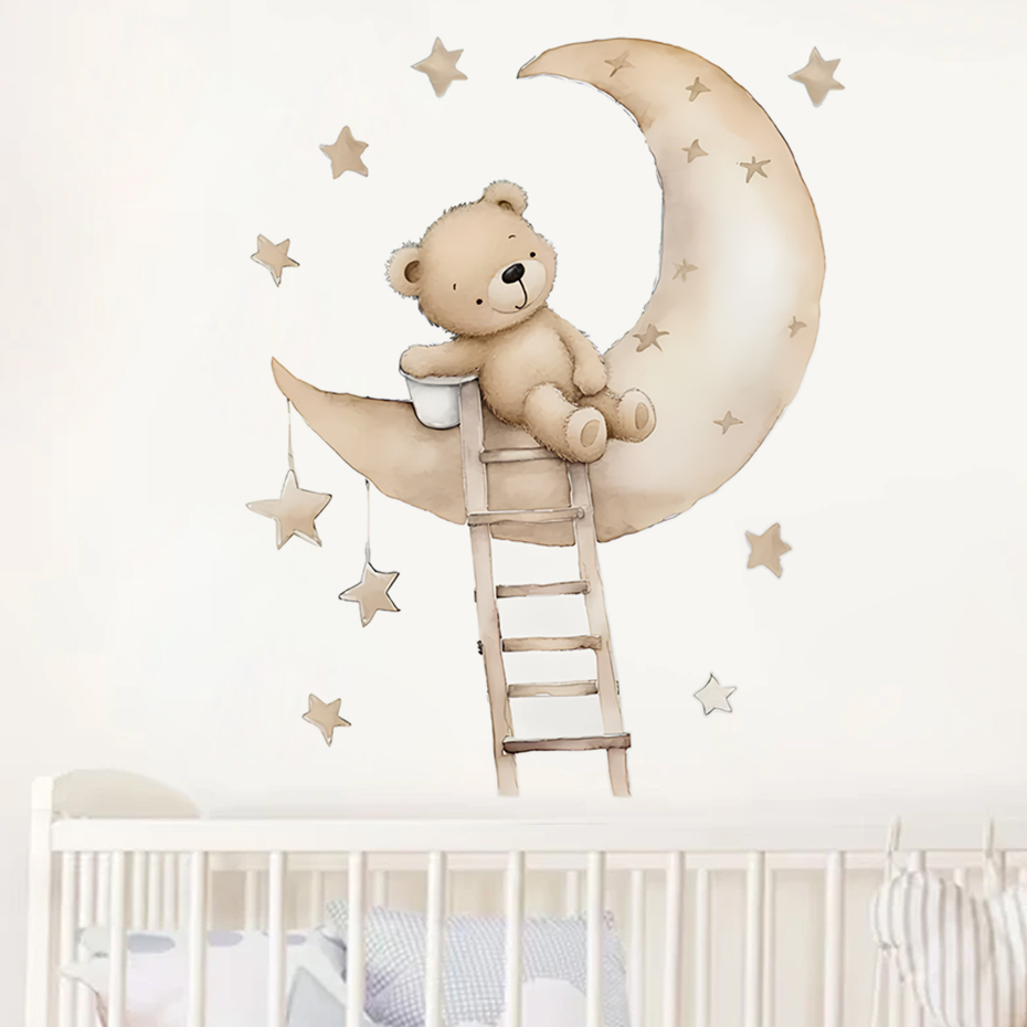 Cute Bear Star Cloud Wall Stic - Baby Nursery Decor Girl ulasan dan harga
