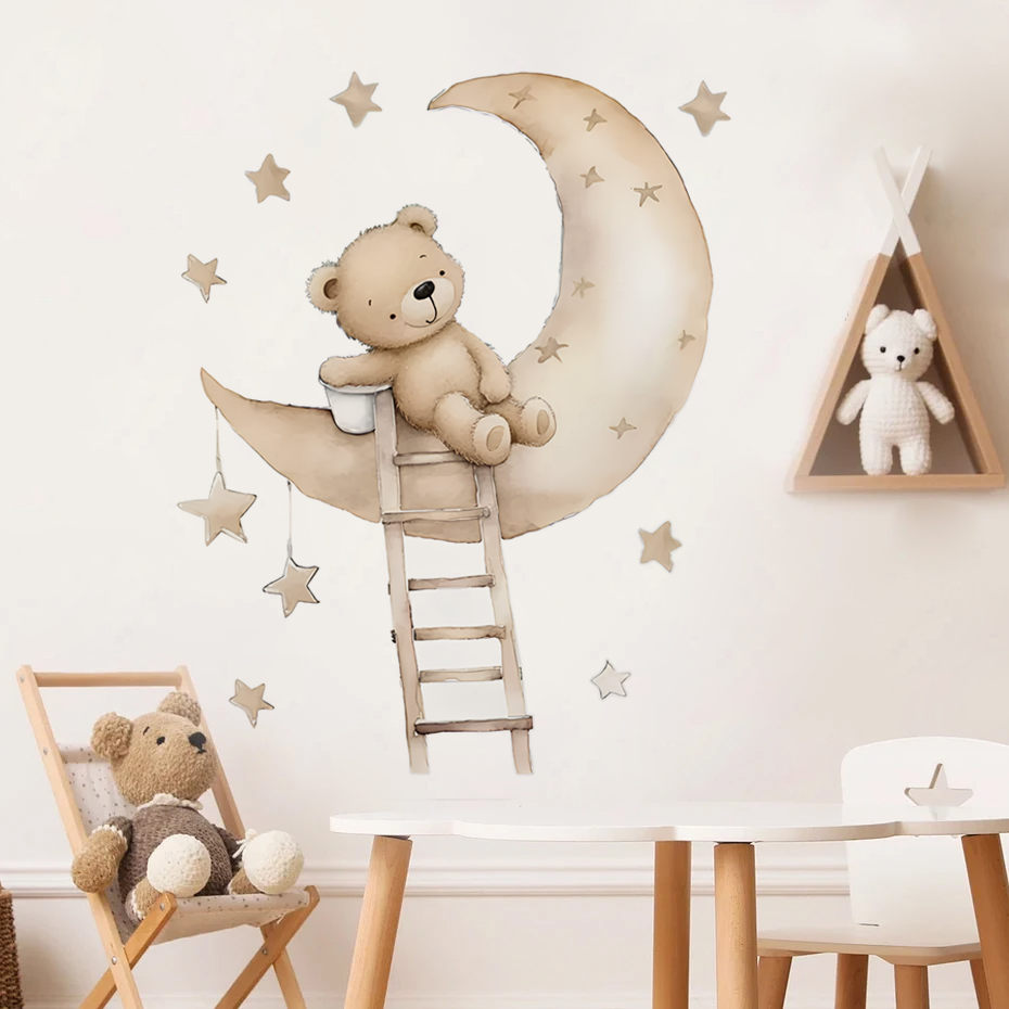 Cute Bear Star Cloud Wall Stic - Baby Nursery Decor Girl ulasan dan harga