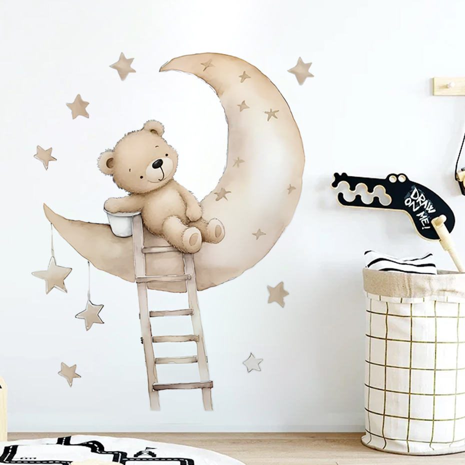 Cute Bear Star Cloud Wall Stic - Baby Nursery Decor Girl ulasan dan harga