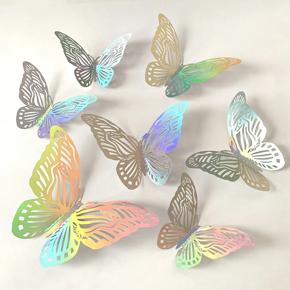 12pcs Colorful Silver Butterfl - Baby Girl Nursery Quotes ulasan dan harga