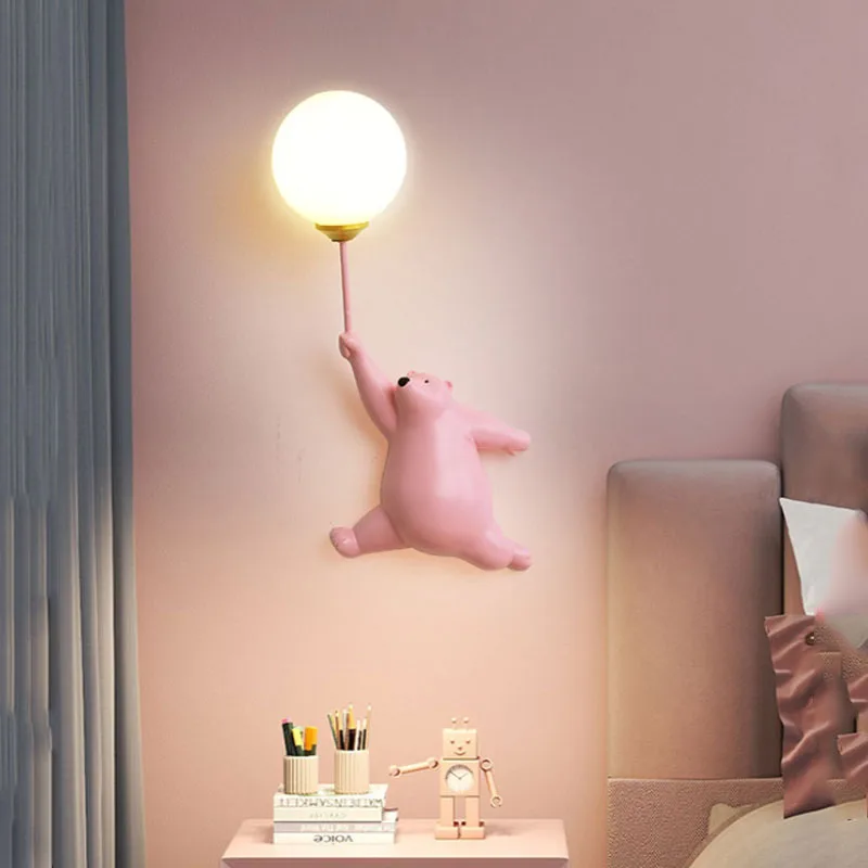 Cartoon Polar Bear LED Sconce  - Baby Nursery Wall Lights ulasan dan harga