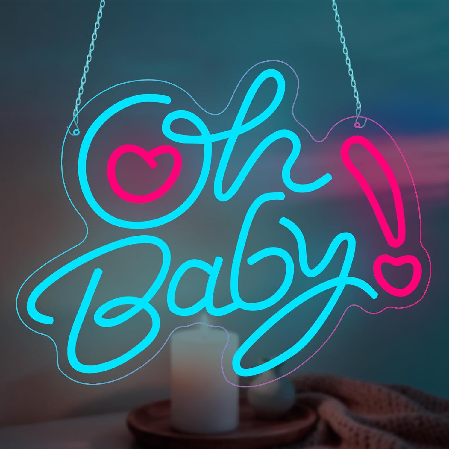 Oh Baby Heart LED Neon Sign US - Baby Nursery Wall Lights ulasan dan harga