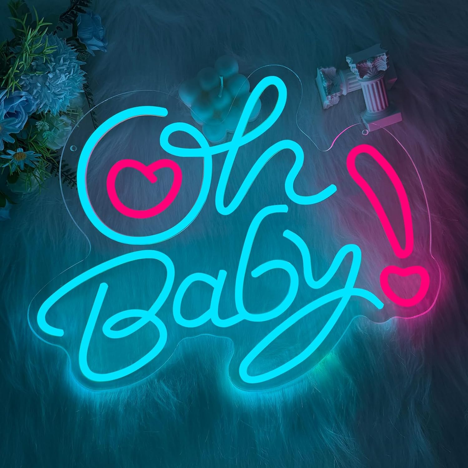 Oh Baby Heart LED Neon Sign US - Baby Nursery Wall Lights ulasan dan harga