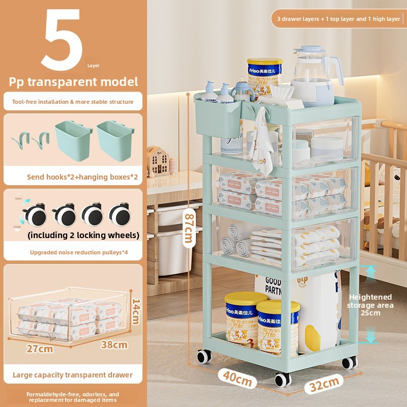 Movable Baby Storage Cart Mult - Baby Nursery Trolley ulasan dan harga