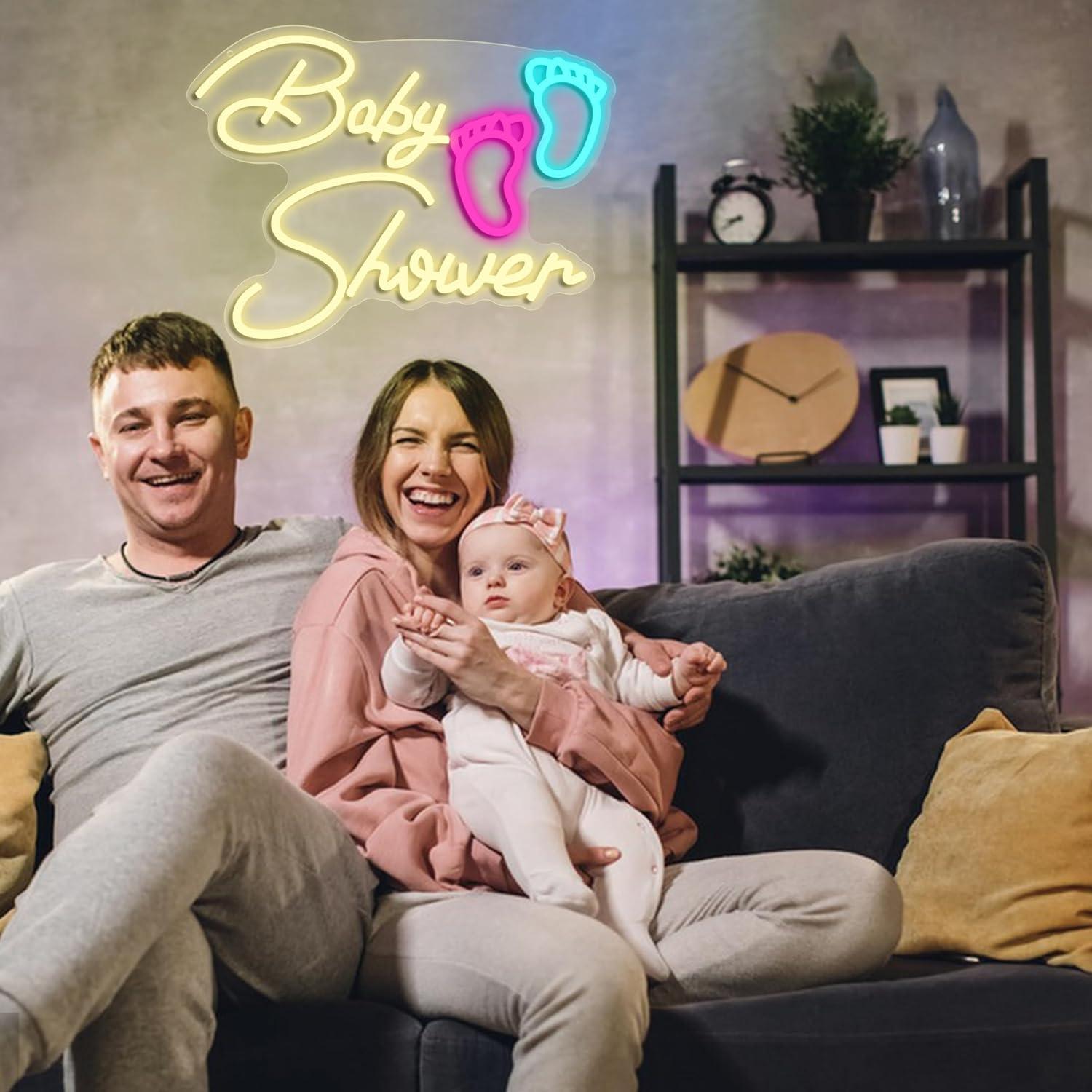 Baby Shower Neon Sign USB Dimm - Baby Nursery Wall Lights ulasan dan harga