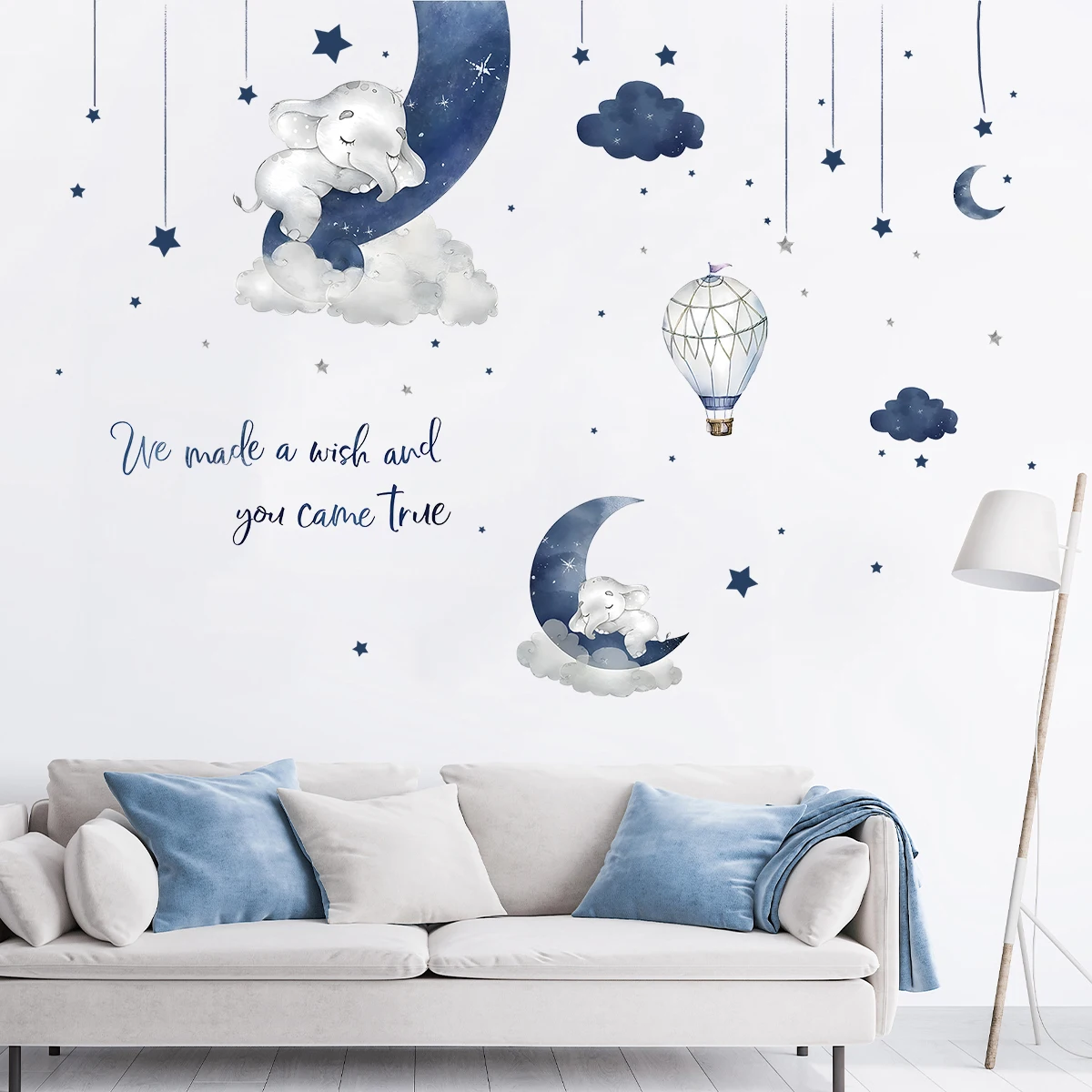 1Pc Cartoon Animal Elephant Wa - Baby Girl Nursery Quotes ulasan dan harga