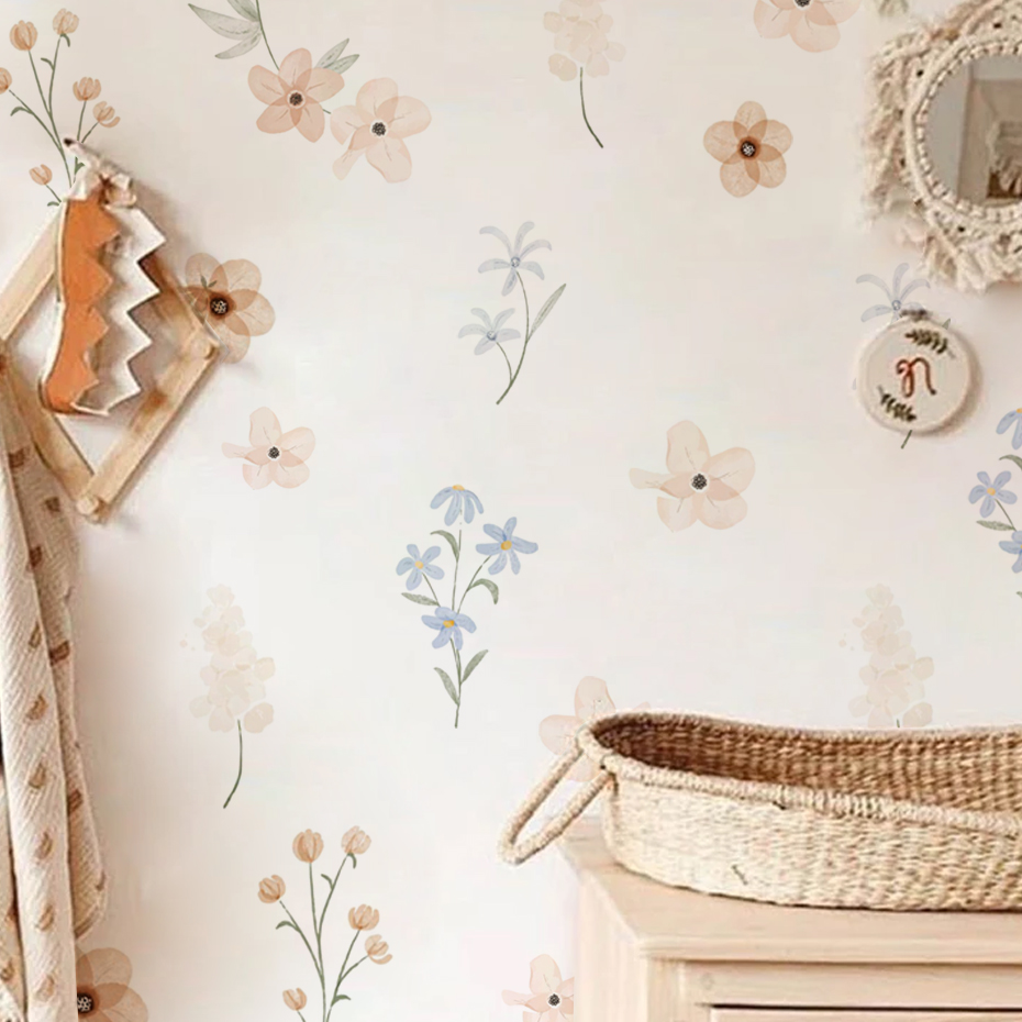 Watercolor Flowers Wall Sticke - Baby Girl Nursery Quotes ulasan dan harga