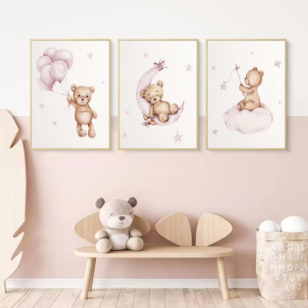 Bear Nursery Wall Art Decor Te - Baby Nursery Decor Girl ulasan dan harga