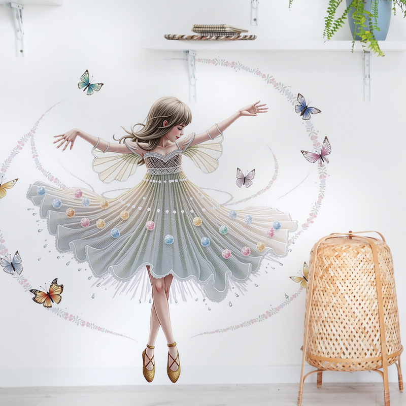 Dancing Girl Vinyl Child Wall  - Baby Nursery Decor Girl ulasan dan harga
