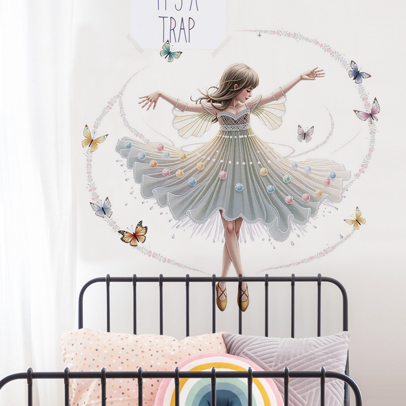 Dancing Girl Vinyl Child Wall  - Baby Nursery Decor Girl ulasan dan harga